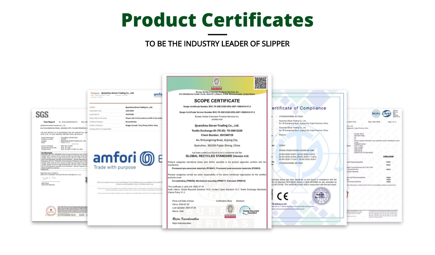clogs slipper Product Certificates
