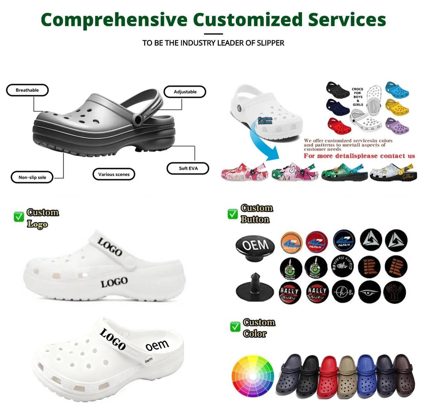 Deran crocs suppliers customization services